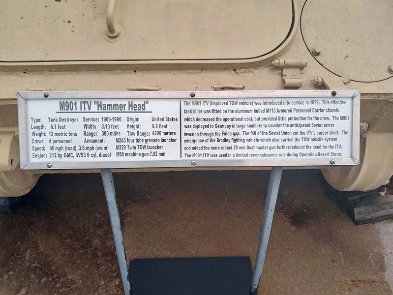 M901 ITV "Hammer Head" Marker. Click for full size. M901 ITV "Hammer Head" Marker image. Click for full size.