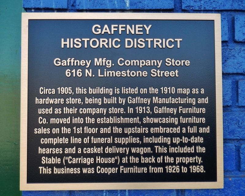 Gaffney Mfg. Company Store Marker image. Click for full size.