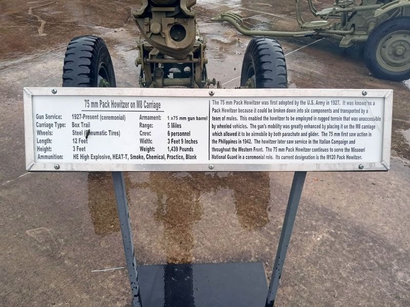75 mm Pack Howitzer on M8 Carriage Marker image. Click for full size.