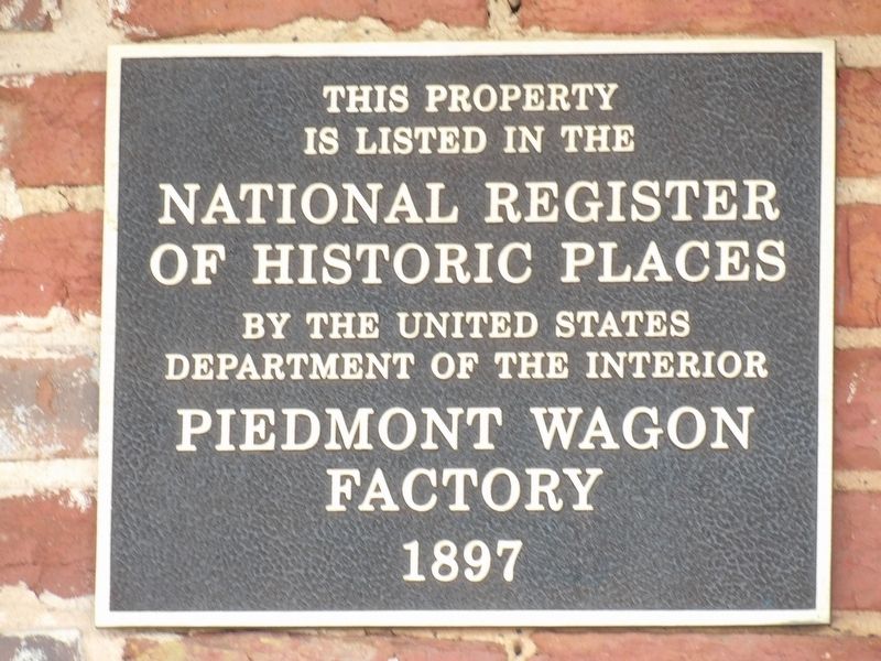 Piedmont Wagon Factory Marker. Click for full size. Piedmont Wagon Factory Marker image. Click for full size.