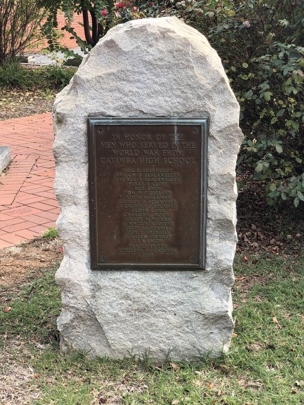 Catawba High School World War I Memorial. Click for full size. Catawba High School World War I Memorial image. Click for full size.