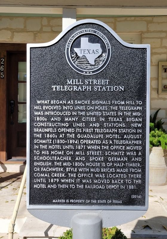 Mill Street Telegraph Station Marker image. Click for full size.