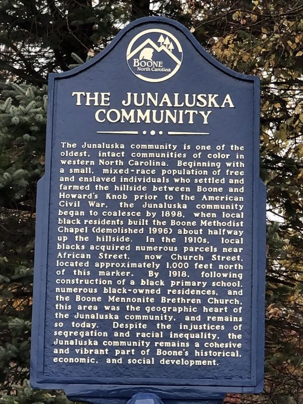 The Junaluska Community Marker image. Click for full size.
