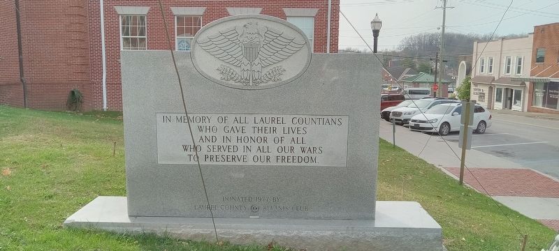 Laurel County Veterans Memorial Marker image. Click for full size.