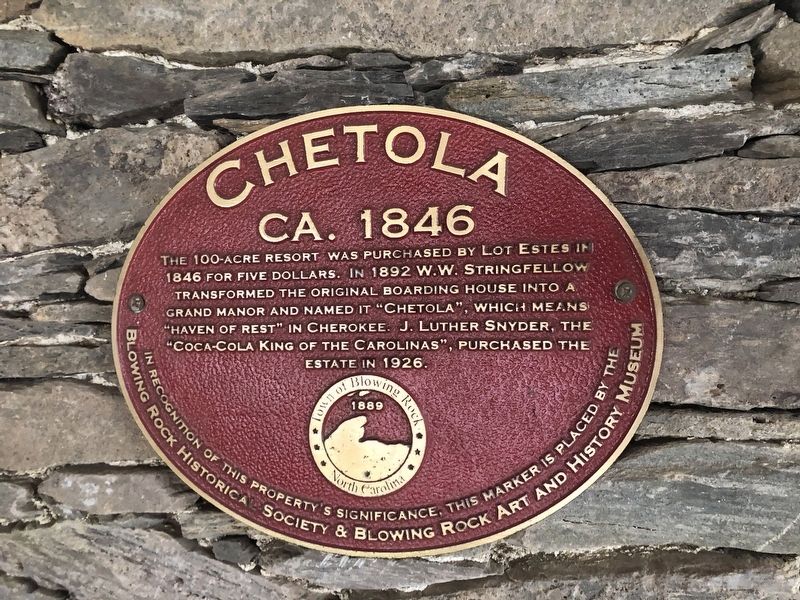 Chetola Marker image. Click for full size.
