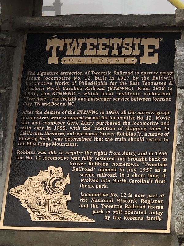 Tweetsie Railroad Marker image. Click for full size.