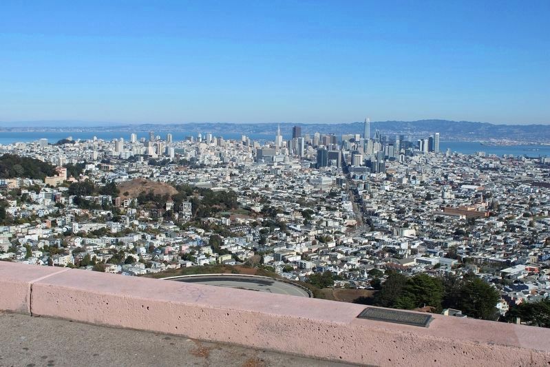 Twin Peaks Natural Habitat Marker & View of San Francisco. Click for full size. Twin Peaks Natural Habitat Marker & View of San Francisco image. Click for full size.
