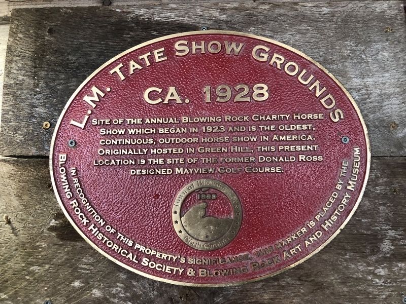 L.M. Tate Show Grounds Marker image. Click for full size.