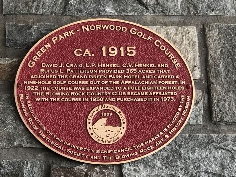 Green Park-Norwood Golf Course Marker image. Click for full size.