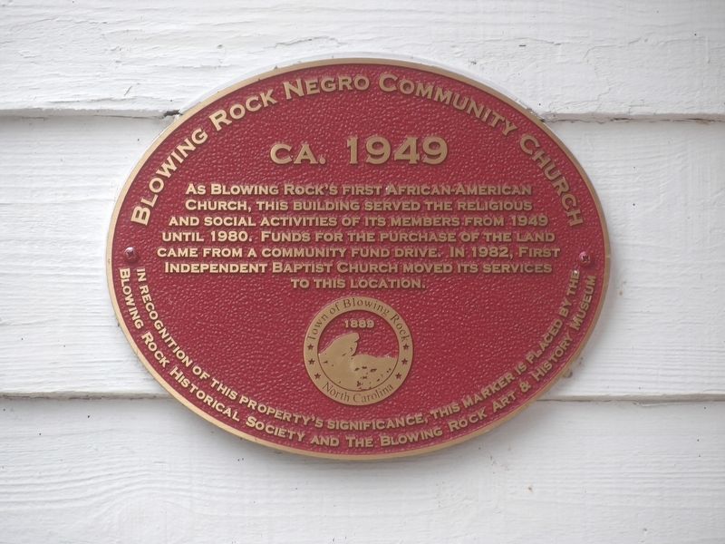 Blowing Rock Negro Community Church Marker image. Click for full size.