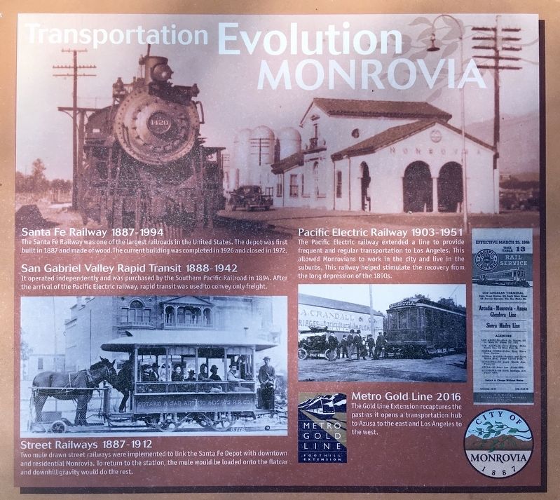 Transportation Evolution Marker image. Click for full size.