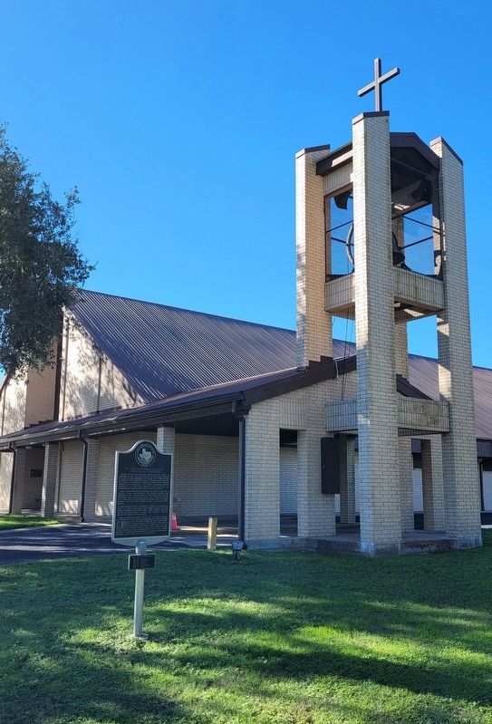 The St. Paul Lutheran Church, School and Cemetery Marker next to the church image. Click for full size.