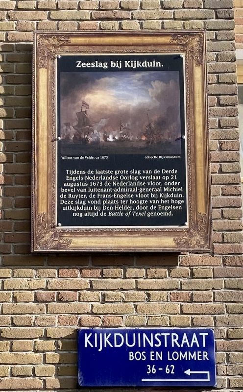 Zeeslag bij Kijkduin / Battle of Texel Marker. Click for full size. Zeeslag bij Kijkduin / Battle of Texel Marker image. Click for full size.