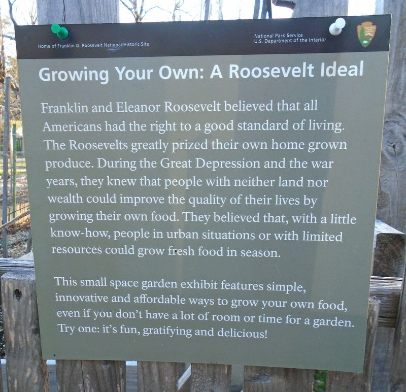 Growing Your Own: A Roosevelt Ideal Marker image. Click for full size.