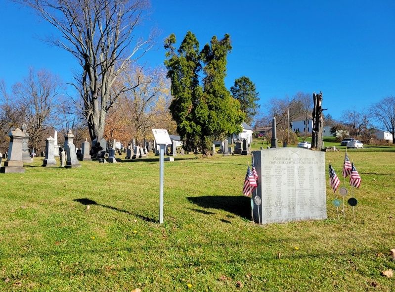 Revolutionary War Soldiers Buried in Cross Creek Graveyard - Established 1779 Marker image. Click for full size.
