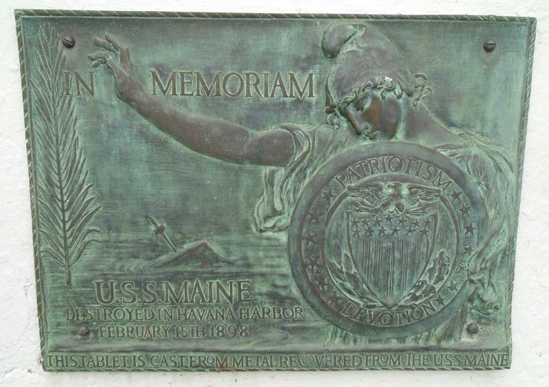 Spanish-American War Memorial U.S.S. Maine Marker image. Click for full size.