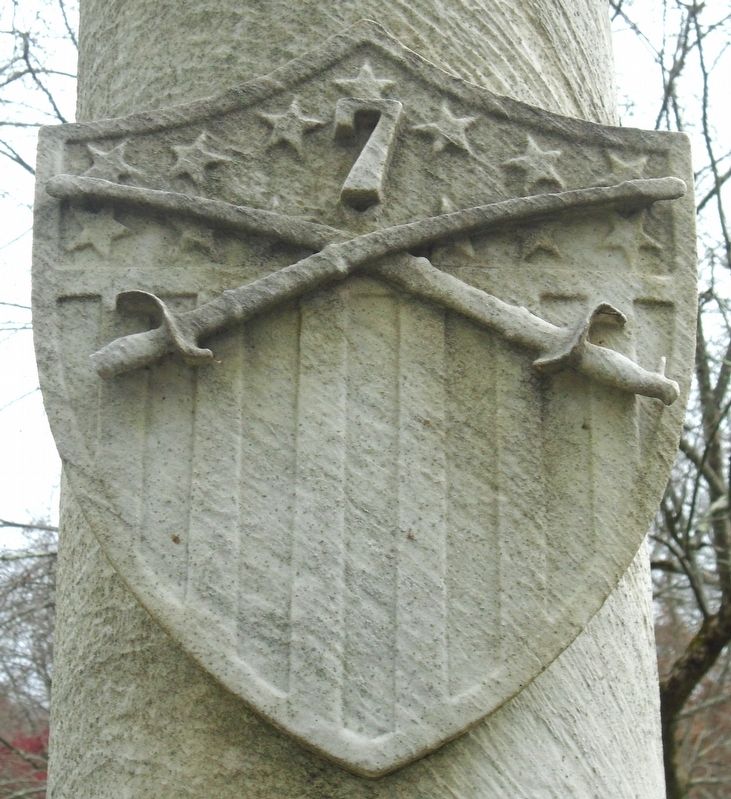 7th U.S. Cavalry Shield on Louis McLane Hamilton Monument image. Click for full size.