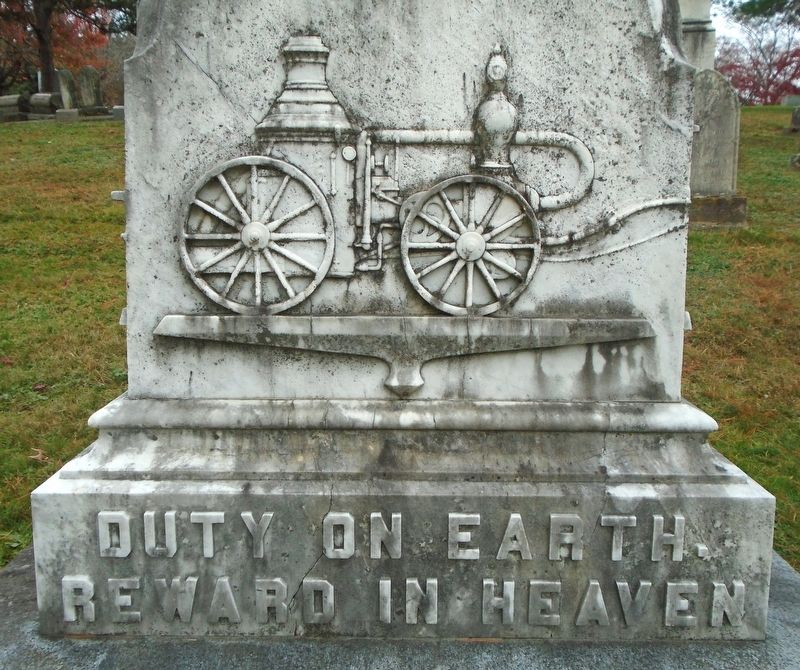 Poughkeepsie Volunteer Fire Department Monument Detail image. Click for full size.