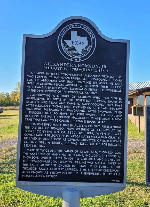 Alexander Thomson, Jr. Marker image. Click for full size.