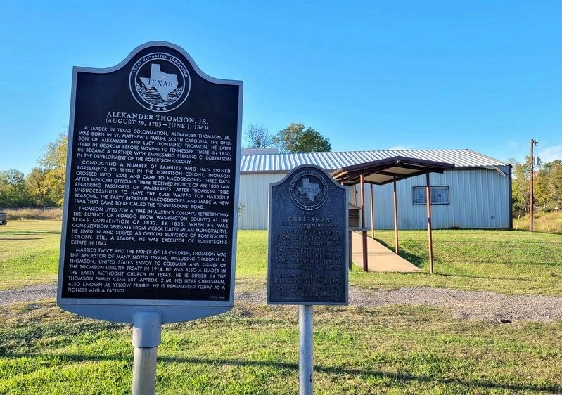 The Town of Chriesman Marker is the right marker of the two markers image. Click for full size.