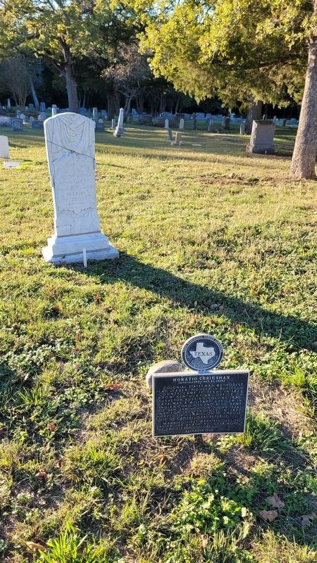 The Horatio Chriesman Gravestone and Marker image. Click for full size.
