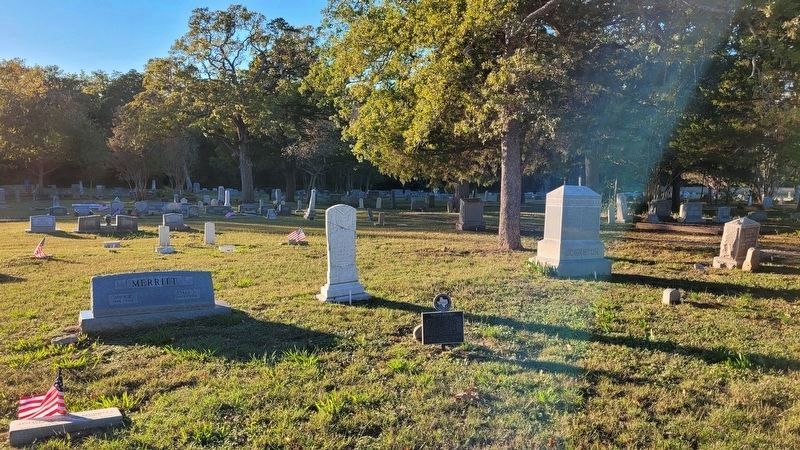The view of the Horatio Chriesman Marker in the cemetery image. Click for full size.