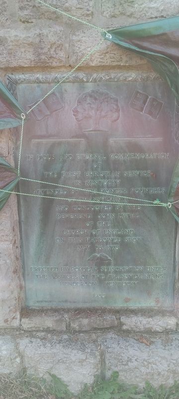 The First Christian Service in Kentucky Marker image. Click for full size.
