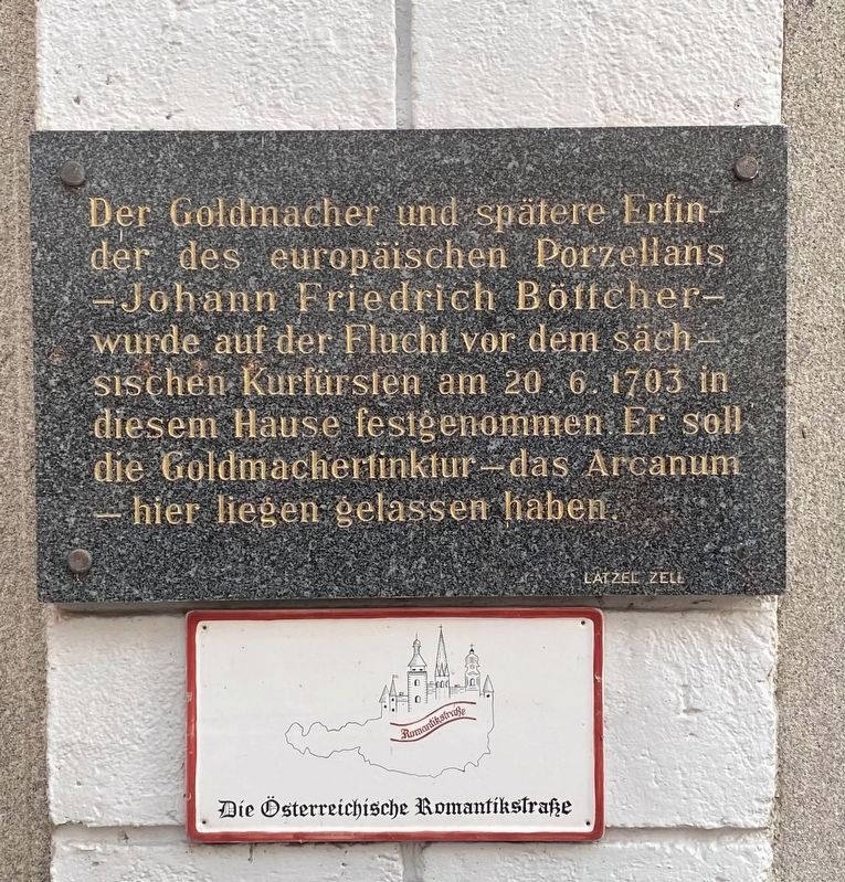 Johann Friedrich B�ttcher - Goldmacher / Alchemist Marker image. Click for full size.