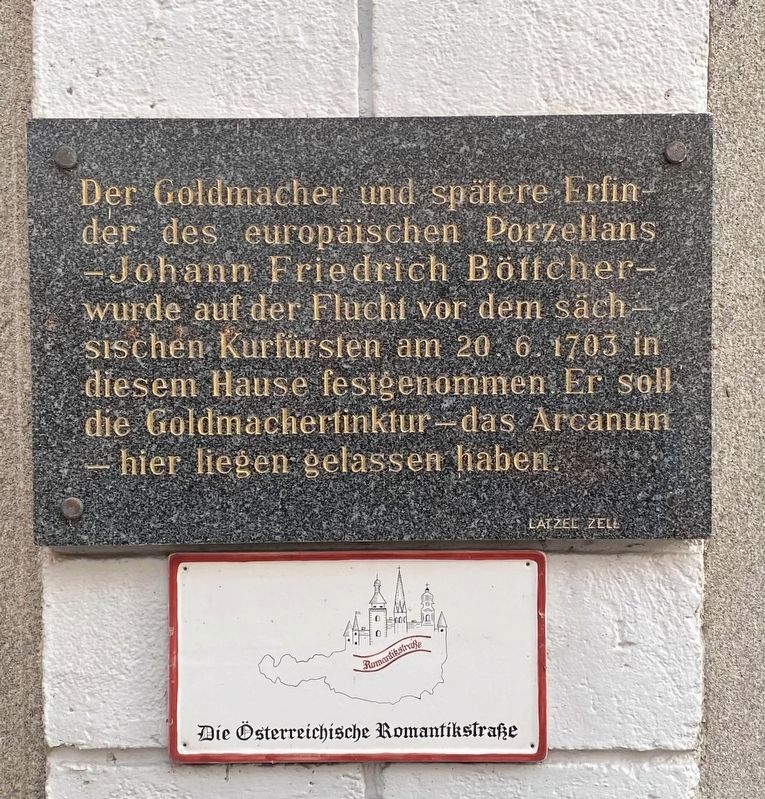 Johann Friedrich Bttcher - Goldmacher / Alchemist Marker image. Click for full size.