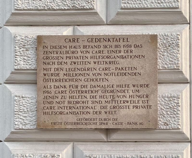 CARE - Gedenktafel / Historical Marker Marker image. Click for full size.