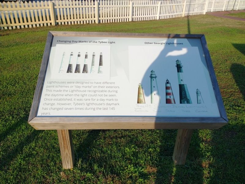 Changing Day Marks of the Tybee Light Marker. Click for full size. Changing Day Marks of the Tybee Light Marker image. Click for full size.