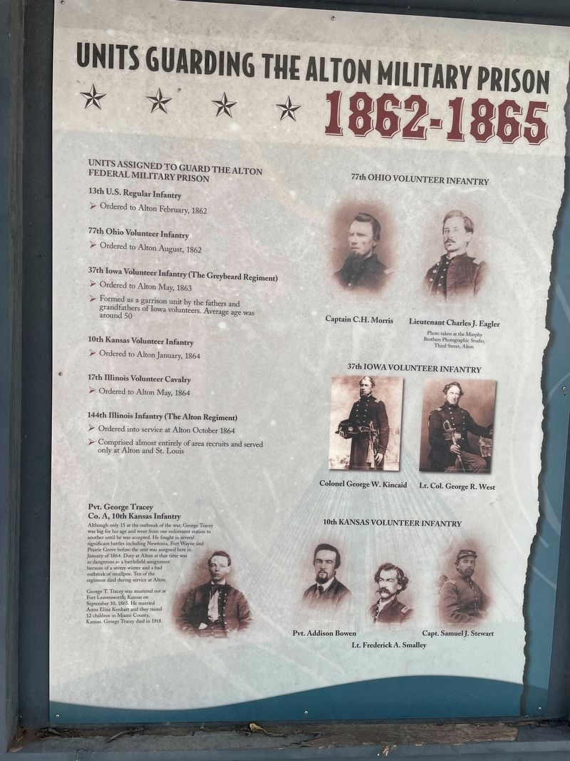 Units Guarding the Alton Military Prison Marker image. Click for full size.