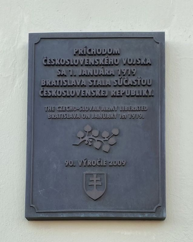 The Liberation of Bratislava (1919) Marker. Click for full size. The Liberation of Bratislava (1919) Marker image. Click for full size.