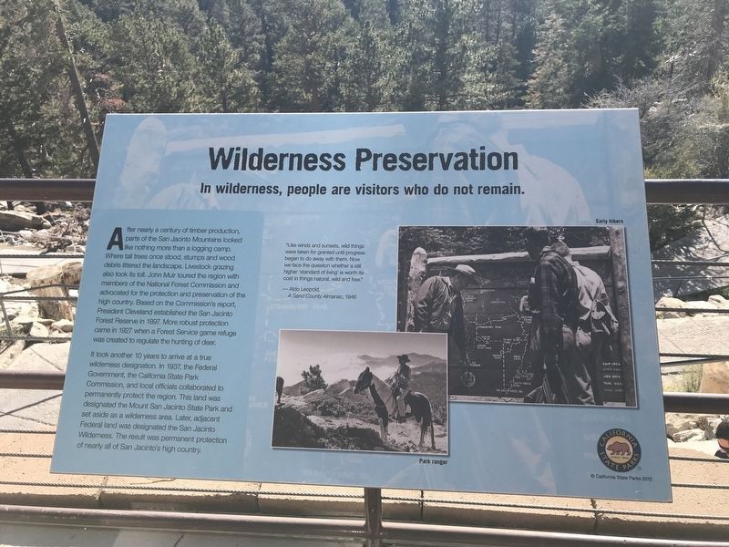 Wilderness Preservation Marker image. Click for full size.