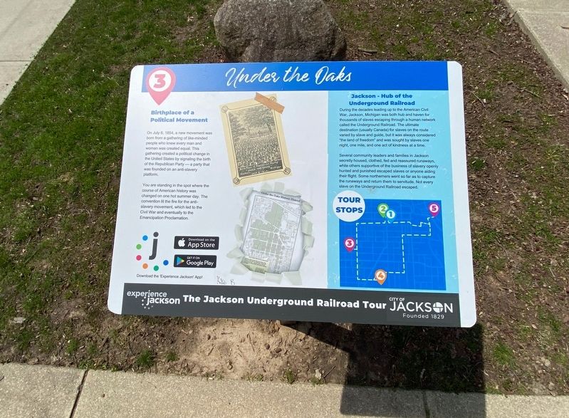 Under The Oaks Marker image. Click for full size.
