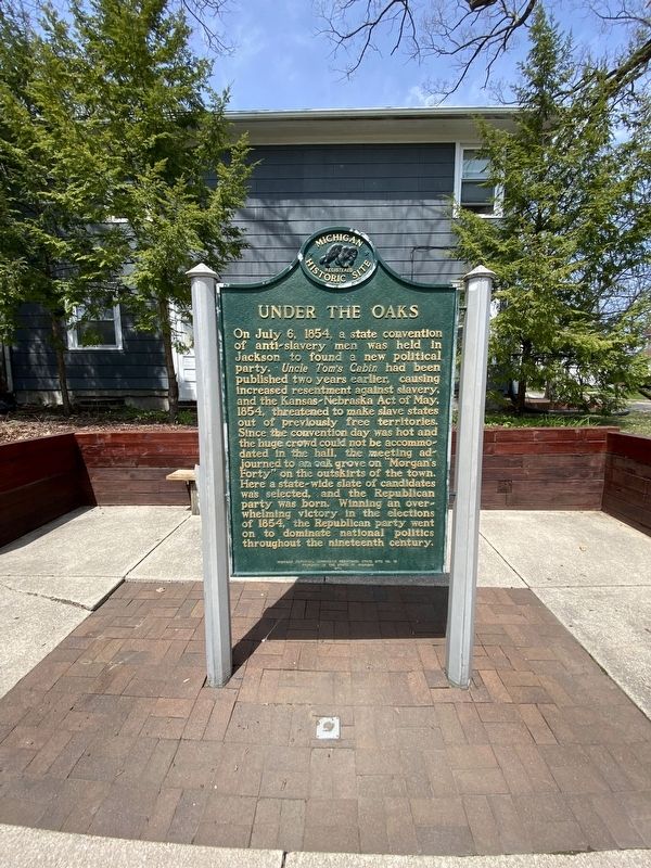 State of Michigan Under The Oaks Marker image. Click for full size.
