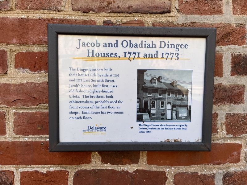 Jacob and Obadiah Dingee Houses, 1771 and 1773 Marker. Click for full size. Jacob and Obadiah Dingee Houses, 1771 and 1773 Marker image. Click for full size.