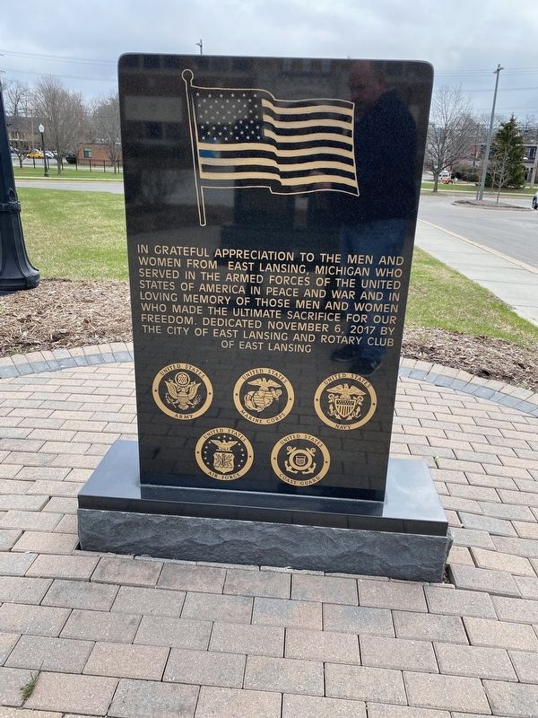 East Lansing Veterans Memorial Marker image. Click for full size.