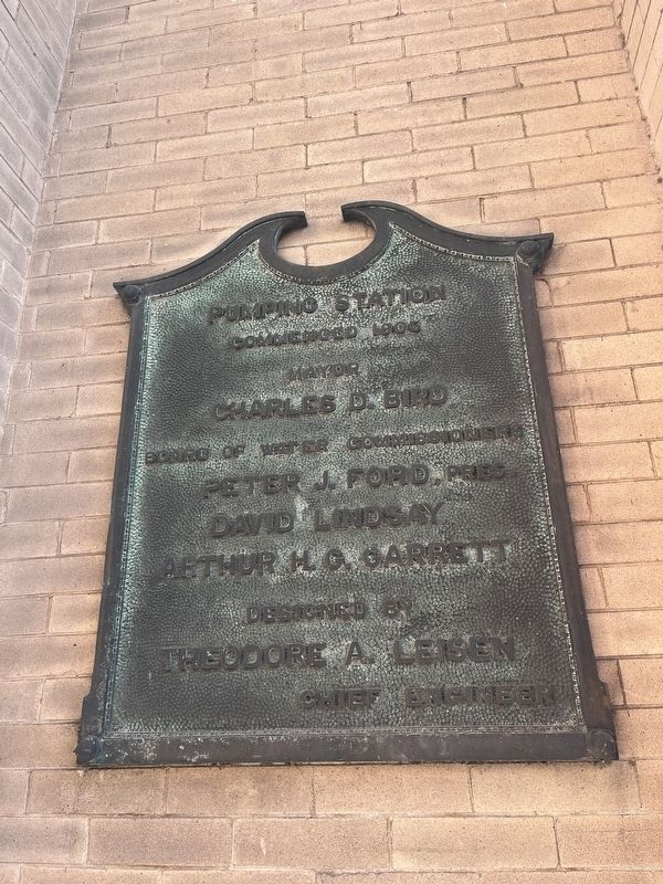 Dedication plaque on the Brandywine Pumping Station image. Click for full size.