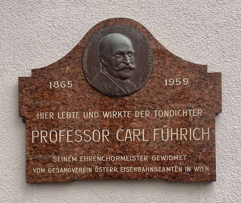 Professor Carl F�hrich (1865 - 1959) Marker image. Click for full size.