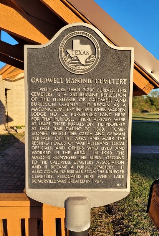 Caldwell Masonic Cemetery Marker image. Click for full size.