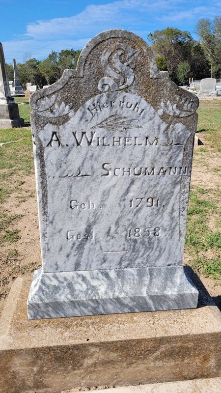 A. Wilhelm Schumann Gravestone image. Click for full size.