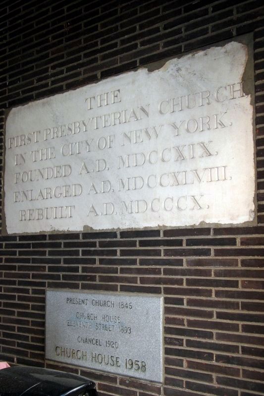 The First Presbyterian Church in the City of New York, Markers 1 & 2 image. Click for full size.