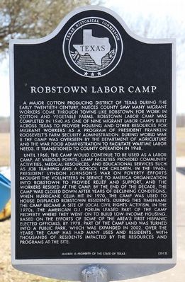 Robstown Labor Camp Marker image. Click for full size.