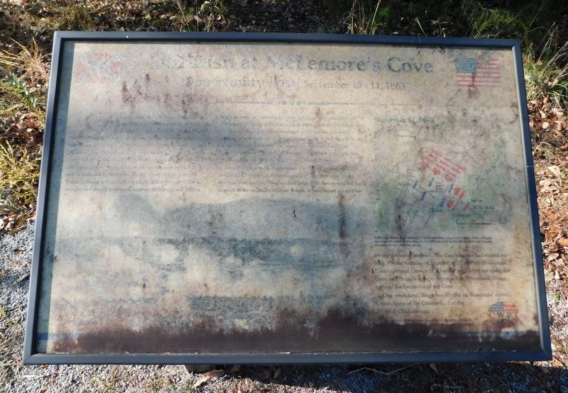 Skirmish at McLemores Cove Marker image. Click for full size.