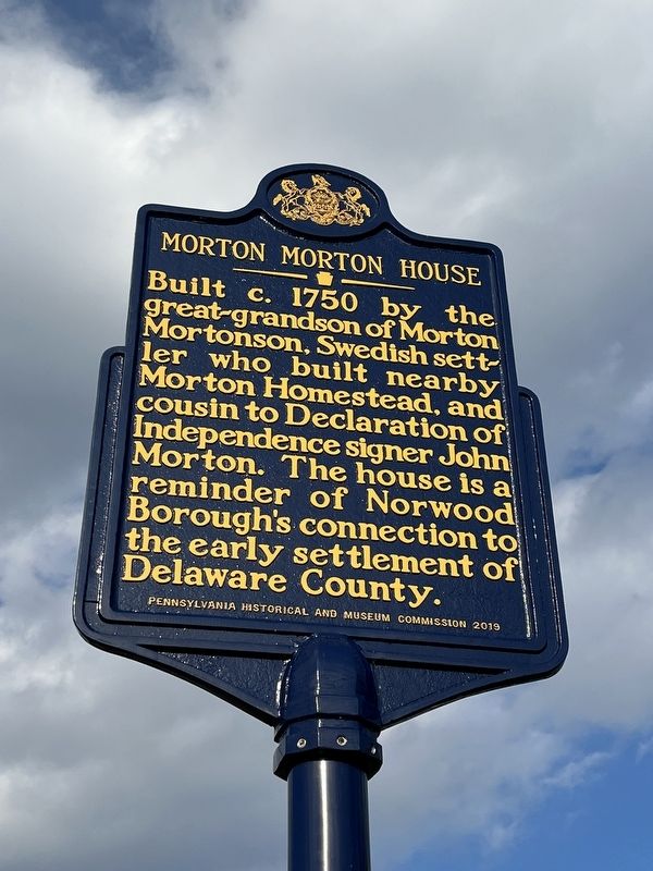 Morton Morton House Marker image. Click for full size.