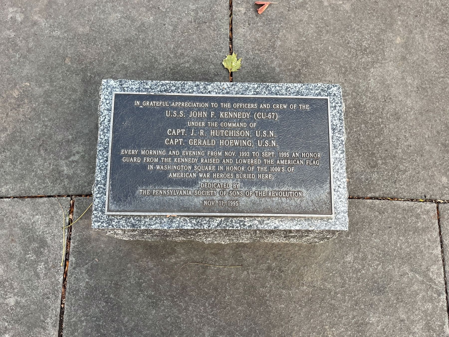 U.S.S. John F. Kennedy (CU-67) Memorial image. Click for full size.