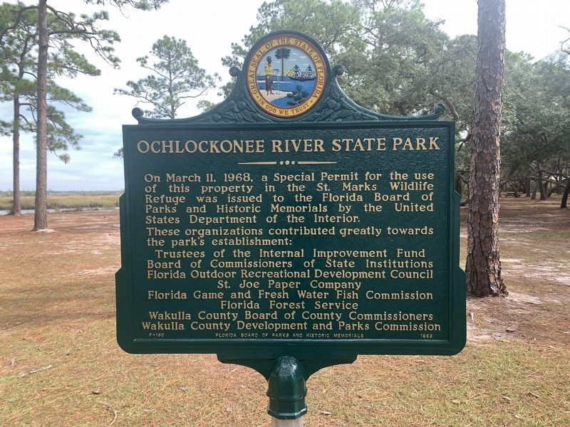 Ochlockonee River State Park Marker Side 1 image. Click for full size.