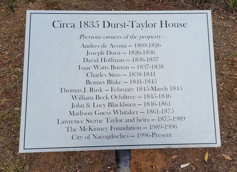 Previous Owners of the Durst-Taylor Historic House image. Click for full size.