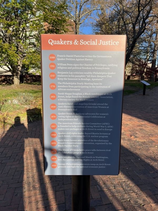 Quakers & Social Justice side of the marker image. Click for full size.